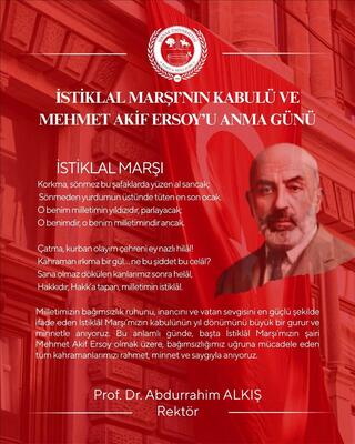 12 Mart İstiklal Marşı'nın Kabulü ve Mehmet Akif Ersoy'u Anma Günü