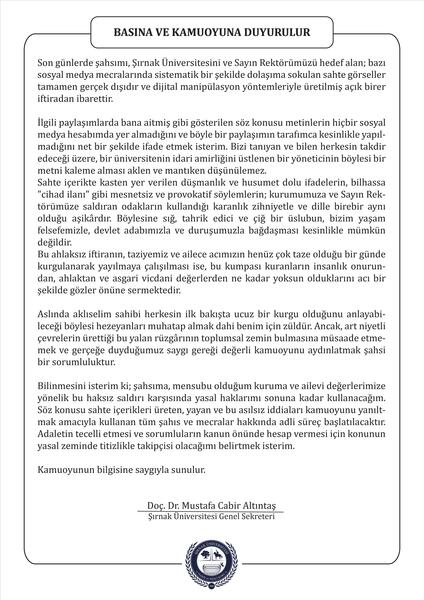 Basına ve Kamuoyuna Duyurulur görseli