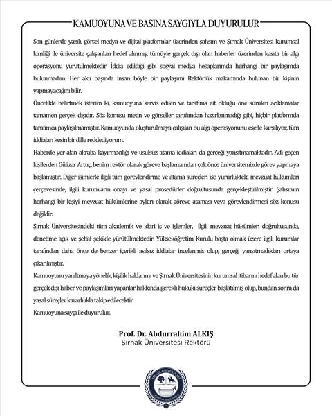 Basına ve Kamuoyuna  görseli