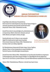 yabanci-diller-yuksekokulunun-acilmasina-iliskin-rektorumuzun-mesaji